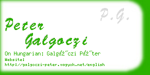 peter galgoczi business card